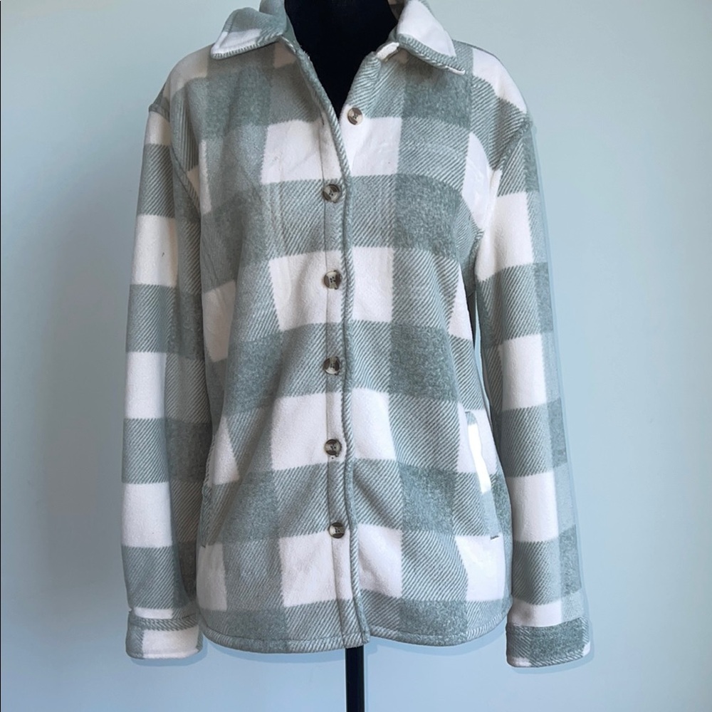 Plaid Button-Up sweater Jacket.